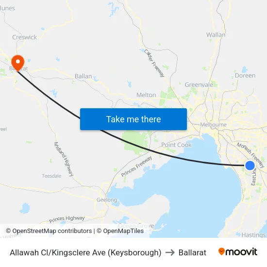 Allawah Cl/Kingsclere Ave to Ballarat map