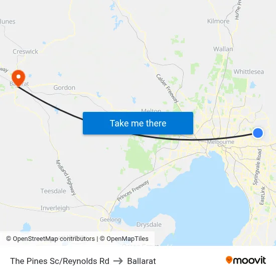 The Pines Sc/Reynolds Rd to Ballarat map