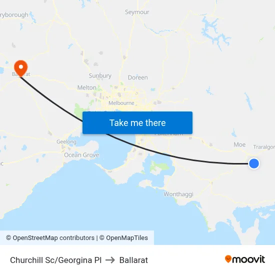 Churchill Sc/Georgina Pl to Ballarat map