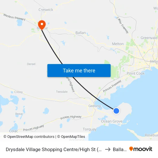 Drysdale Village Shopping Centre/High St to Ballarat map