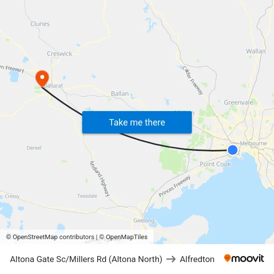 Altona Gate Sc/Millers Rd to Alfredton map