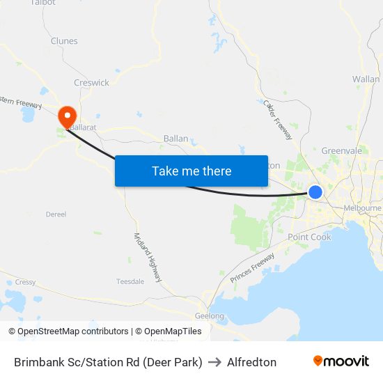 Brimbank Sc/Station Rd (Deer Park) to Alfredton map