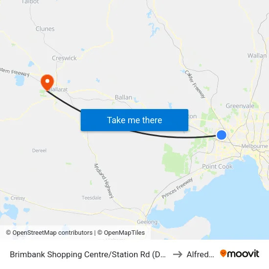 Brimbank Shopping Centre/Station Rd to Alfredton map