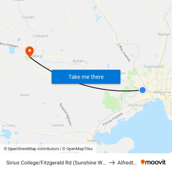 Sirius College/Fitzgerald Rd to Alfredton map