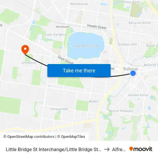 Little Bridge St Interchange/Little Bridge St to Alfredton map