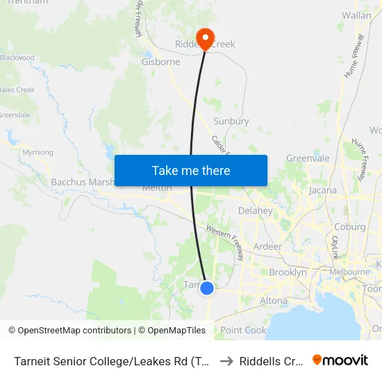 Tarneit Senior College/Leakes Rd to Riddells Creek map