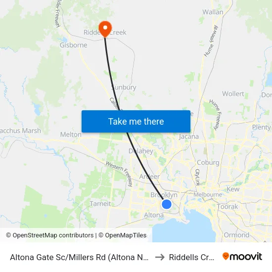Altona Gate Sc/Millers Rd to Riddells Creek map