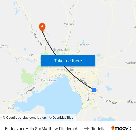 Endeavour Hills Sc/Matthew Flinders Ave to Riddells Creek map