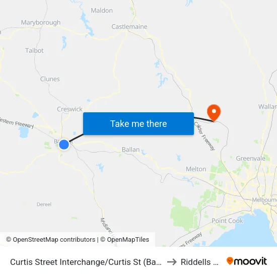 Curtis Street Interchange/Curtis St to Riddells Creek map