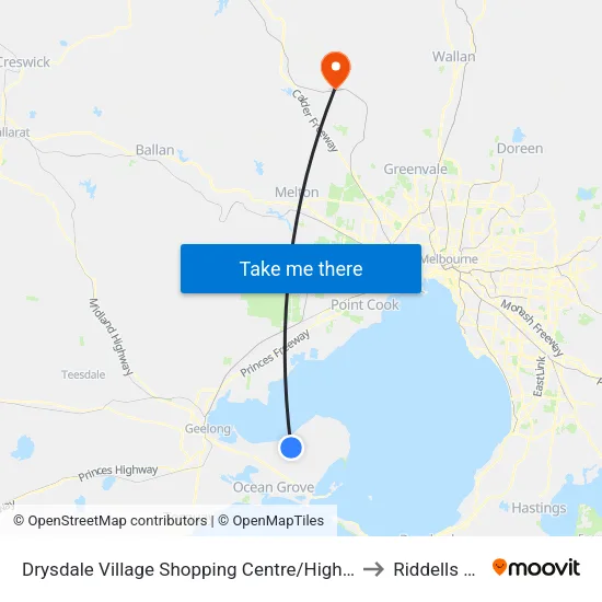 Drysdale Village Shopping Centre/High St to Riddells Creek map