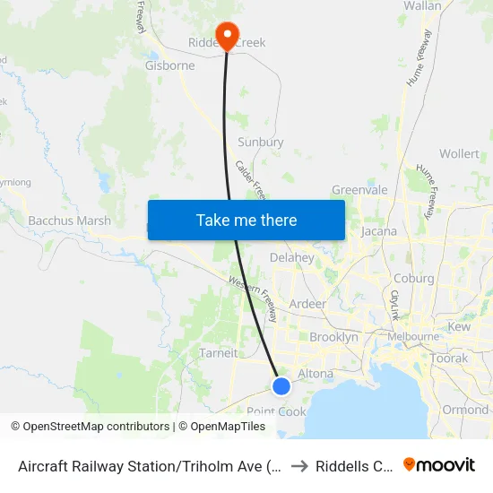Aircraft Station/Triholm Ave to Riddells Creek map