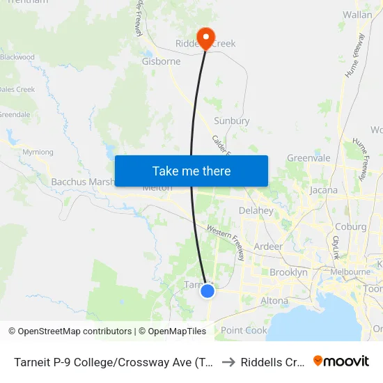 Tarneit P-9 College/Crossway Ave to Riddells Creek map