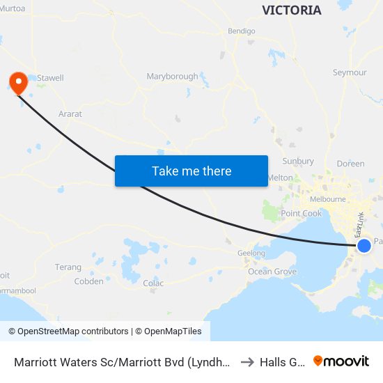 Marriott Waters Sc/Marriott Bvd (Lyndhurst) to Halls Gap map