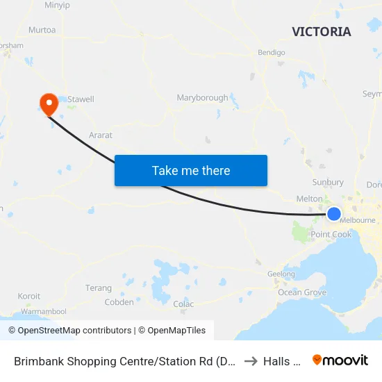Brimbank Shopping Centre/Station Rd to Halls Gap map
