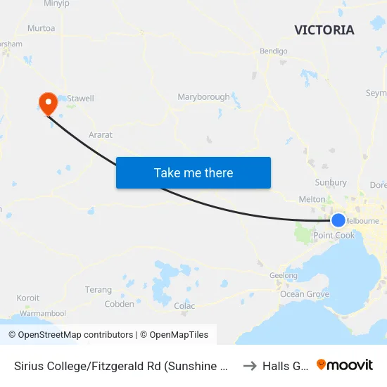 Sirius College/Fitzgerald Rd to Halls Gap map