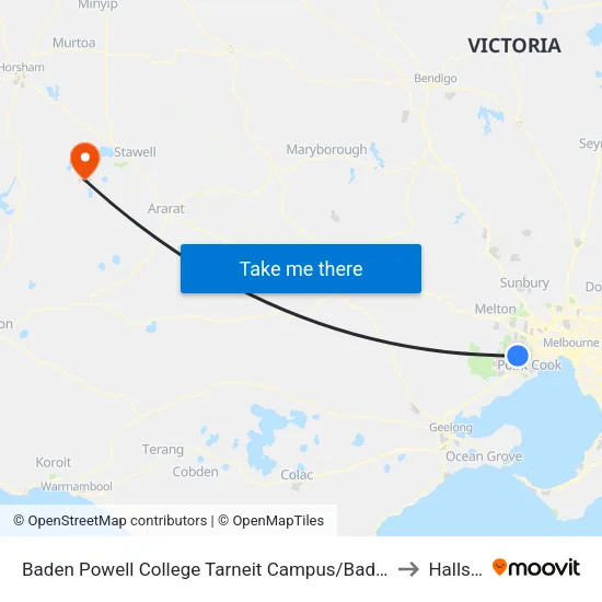 Baden Powell College Tarneit Campus/Baden Powell Dr to Halls Gap map