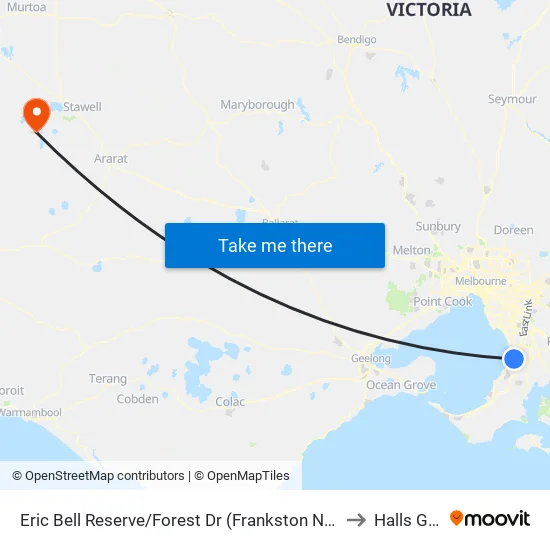 Eric Bell Reserve/Forest Dr to Halls Gap map