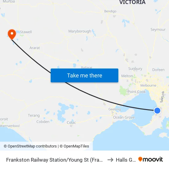 Frankston Railway Station/Young St to Halls Gap map