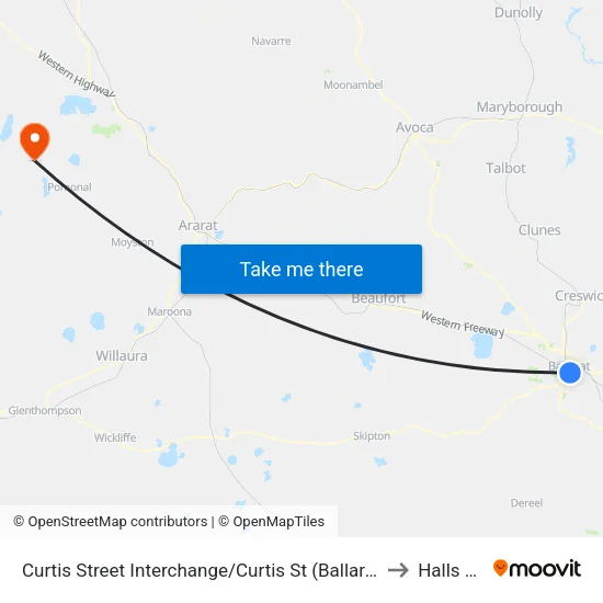 Curtis Street Interchange/Curtis St to Halls Gap map