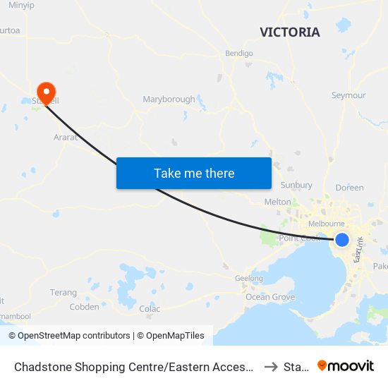 Chadstone Shopping Centre/Eastern Access Rd (Malvern East) to Stawell map