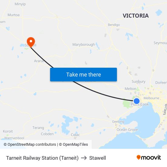 Tarneit Railway Station (Tarneit) to Stawell map