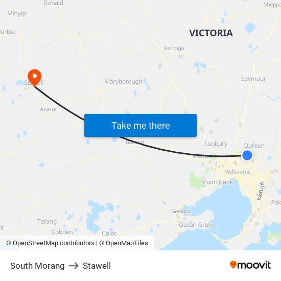 South Morang to Stawell map