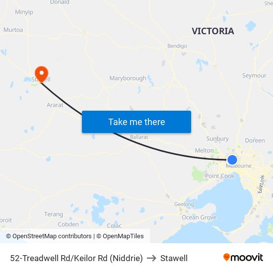 52-Treadwell Rd/Keilor Rd (Niddrie) to Stawell map