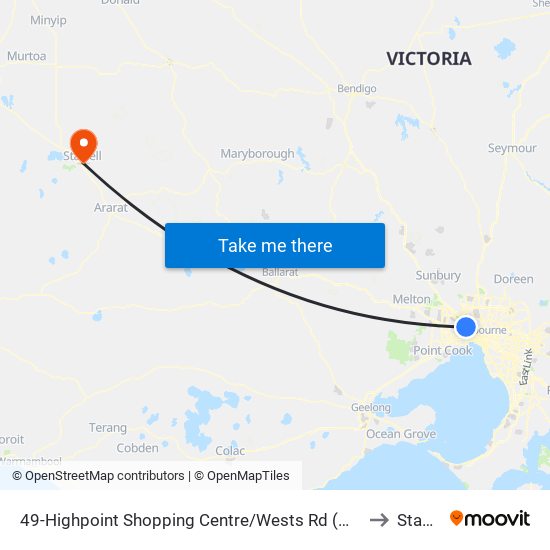 49-Highpoint Shopping Centre/Wests Rd (Maribyrnong) to Stawell map