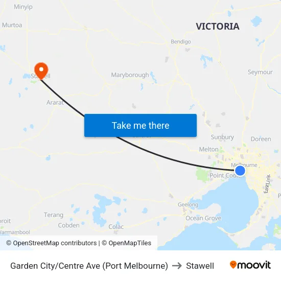 Garden City/Centre Ave to Stawell map