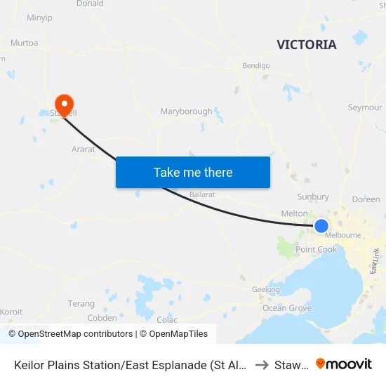 Keilor Plains Station/East Esplanade to Stawell map