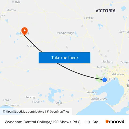 Wyndham Central College/Shaws Rd to Stawell map