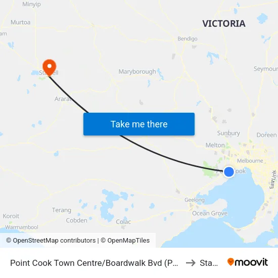 Point Cook Shopping Centre/Boardwalk Bvd to Stawell map