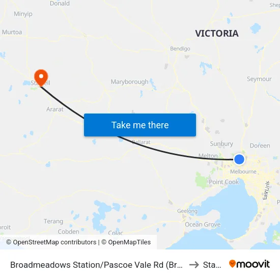 Broadmeadows Station/Pascoe Vale Rd to Stawell map