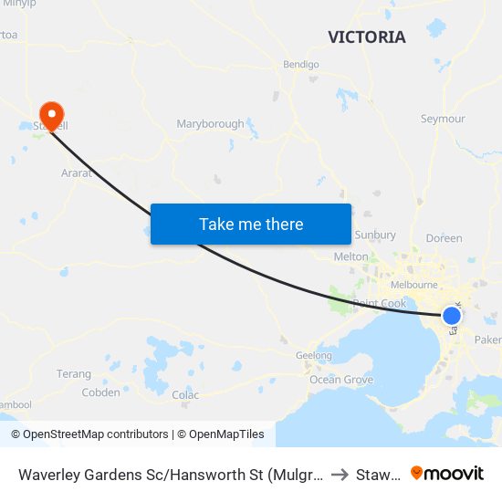 Waverley Gardens Sc/Hansworth St (Mulgrave) to Stawell map