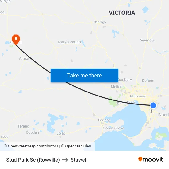 Stud Park Sc to Stawell map