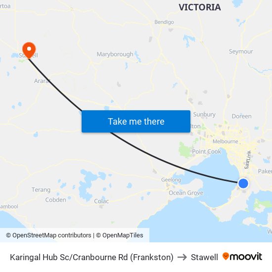 Karingal Hub Sc/Cranbourne Rd (Frankston) to Stawell map