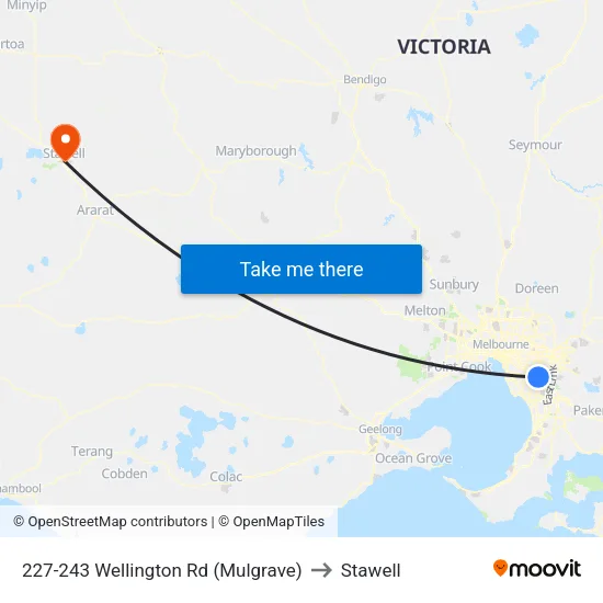 227-243 Wellington Rd to Stawell map
