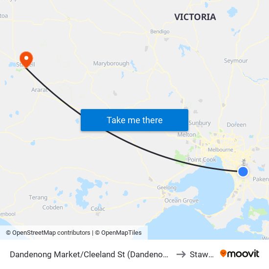 Dandenong Market/Cleeland St (Dandenong) to Stawell map