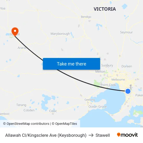 Allawah Cl/Kingsclere Ave to Stawell map