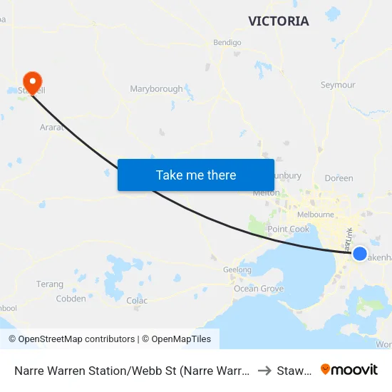 Narre Warren Station/Webb St to Stawell map