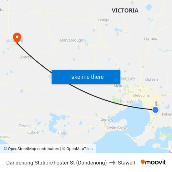 Dandenong Station/Foster St to Stawell map