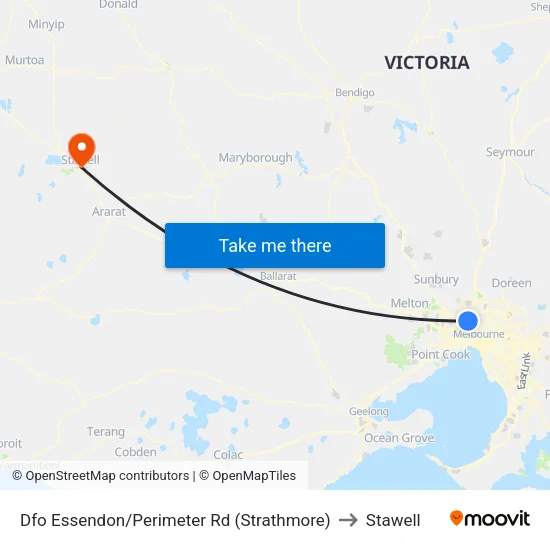 Dfo Essendon/Perimeter Rd to Stawell map