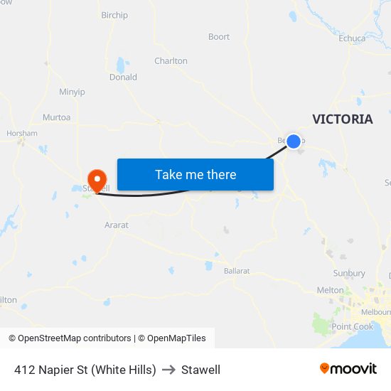 412 Napier St (White Hills) to Stawell map