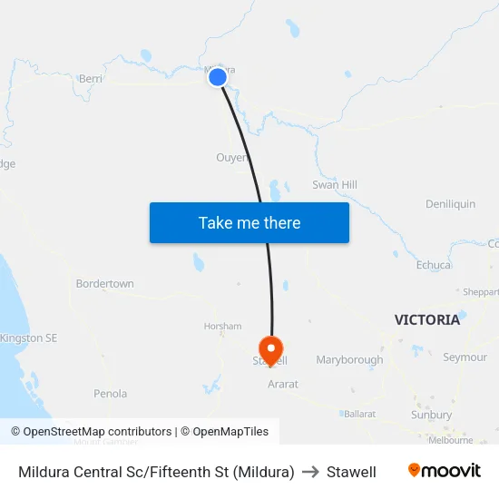 Mildura Central Sc/Fifteenth St to Stawell map