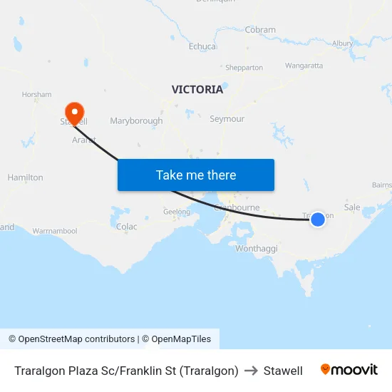 Traralgon Plaza Sc/Franklin St to Stawell map