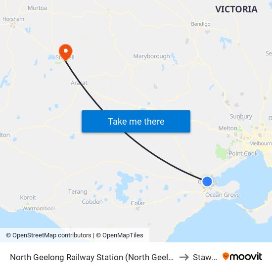 North Geelong Railway Station (North Geelong) to Stawell map