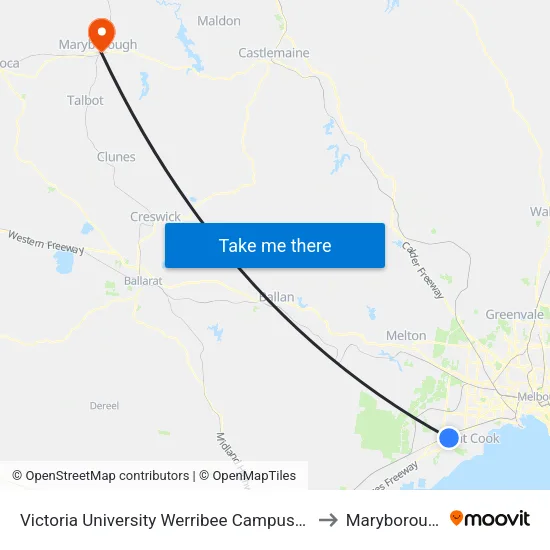 Victoria University Werribee Campus/235 Hoppers Lane to Maryborough, Victoria map