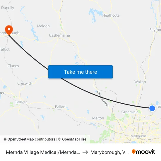 Mernda Village Medical/Mernda Village Dr to Maryborough, Victoria map