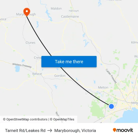 Tarneit Rd/Leakes Rd to Maryborough, Victoria map