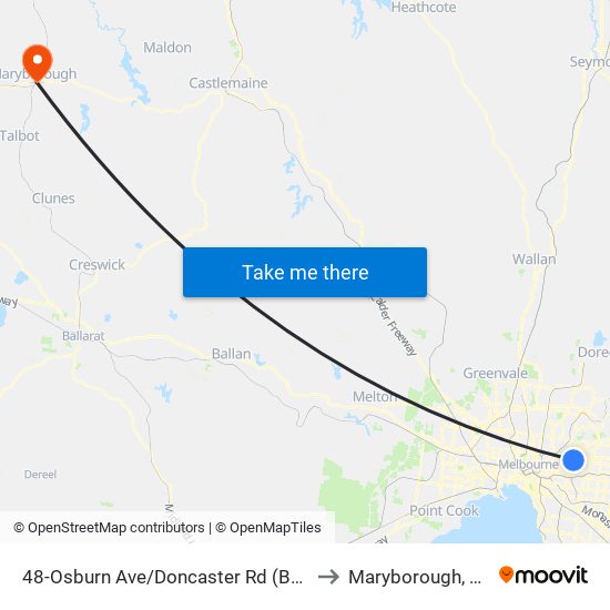 48-Osburn Ave/Doncaster Rd (Balwyn North) to Maryborough, Victoria map